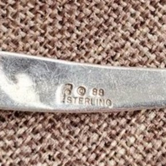 Sterling Hoop Amethyst Earrings - Picture 7 of 7